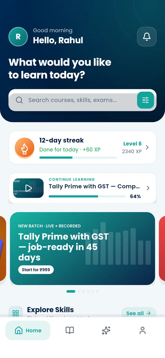 Skilmex app home screen